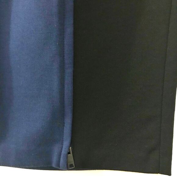DKNY Navy Blue Black Color Block Mod Classic Side Zip Pencil Skirt 10 - Picture 3 of 8